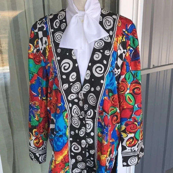 Vintage Diane Freis Colorful Pop Art Jacket - Picture 4 of 7